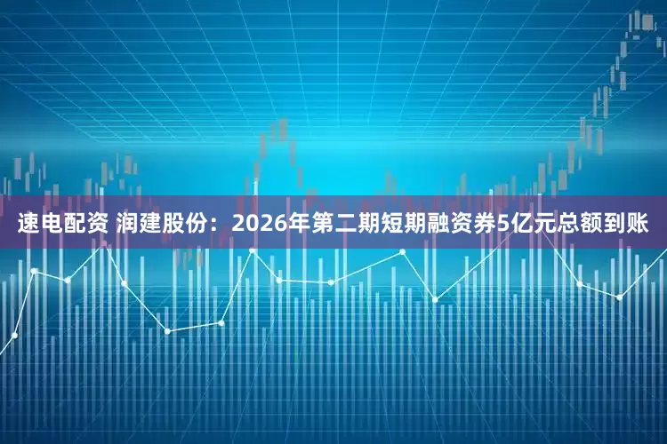 速电配资 润建股份：2026年第二期短期融资券5亿元总额到账